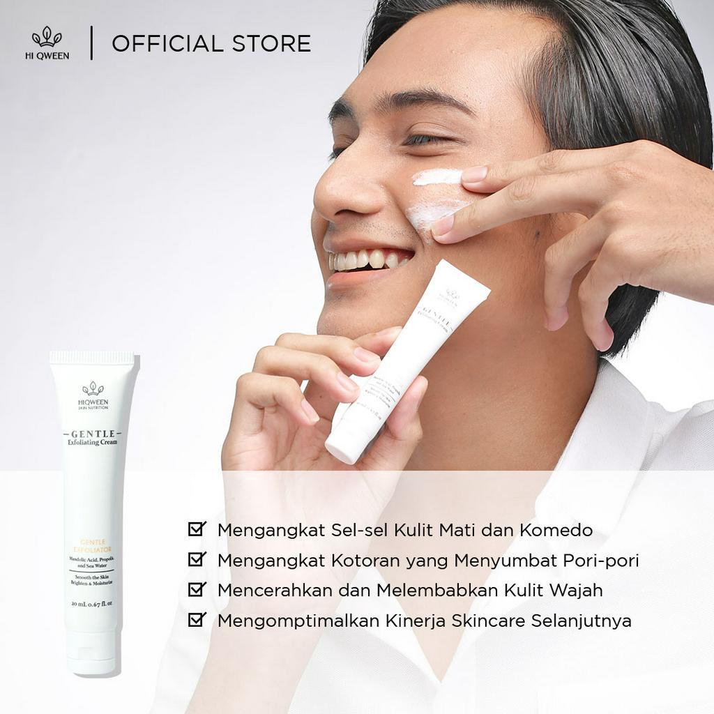 Hiqween Gentle Exfoliating Cream Exfoliasi Paling Lembut Cocok untuk Kulit Sensitif, Jerawat dan Flek Bandel