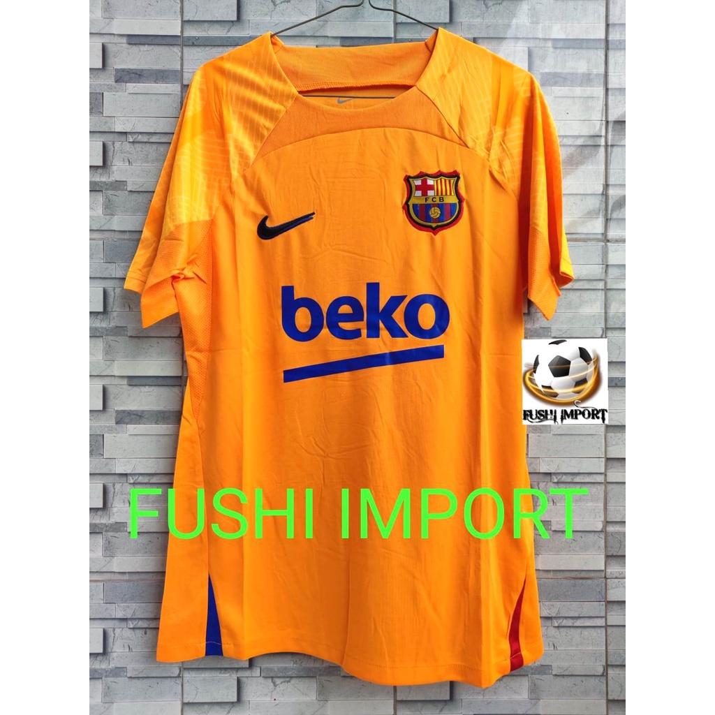 Jersey Baju Bola Barca Training Kuning 2022 2023 Grade Ori