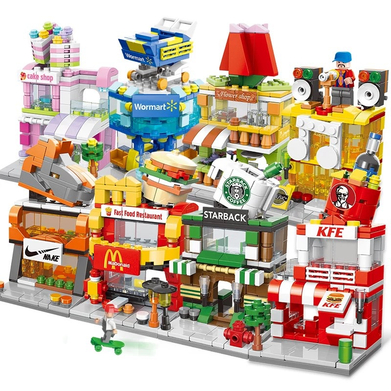 [COD] Mini City Street View Building Blocks Blok Bangunan Anak Model Mainan Edukasi