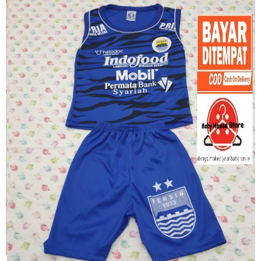Baju Bola Bayi Anak 3-12 Bulan Persib biru kutung Setelan