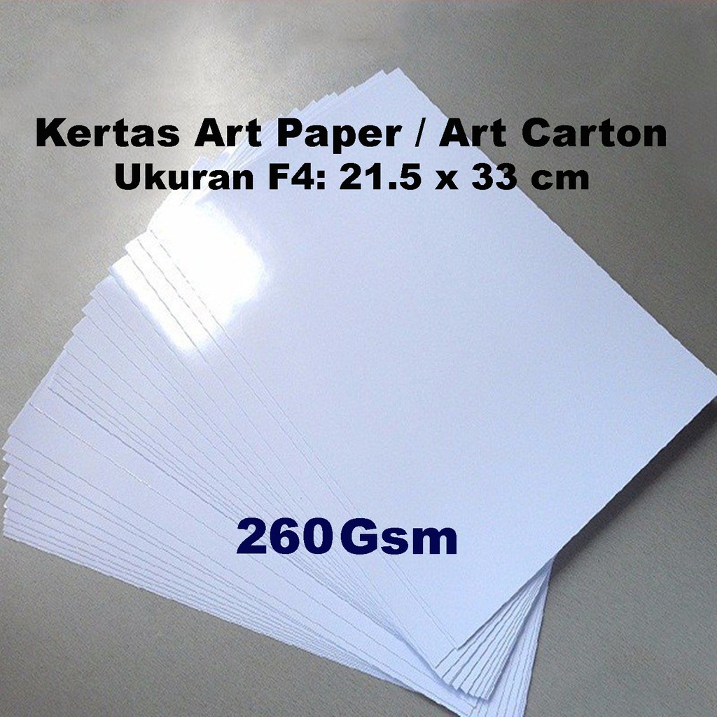 

Kertas Art Paper / Art Carton 260 Gsm – F4 (21.5 x 33cm)