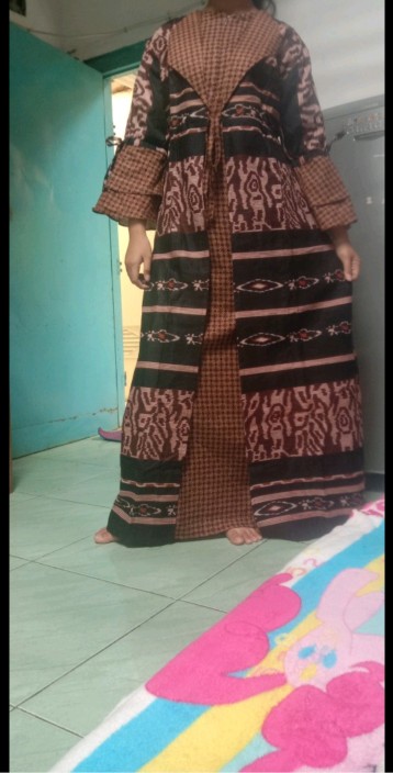 Promo Batik Couple Keluarga Sarimbit Sania Ruffle Batik Ori Ndoro Jowi Motif Ilalang Kuning