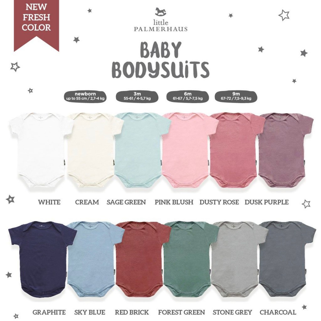 JUMPER BAYI Little Palmerhaus - Baby Bodysuits Everyday Wear LENGAN PENDEK