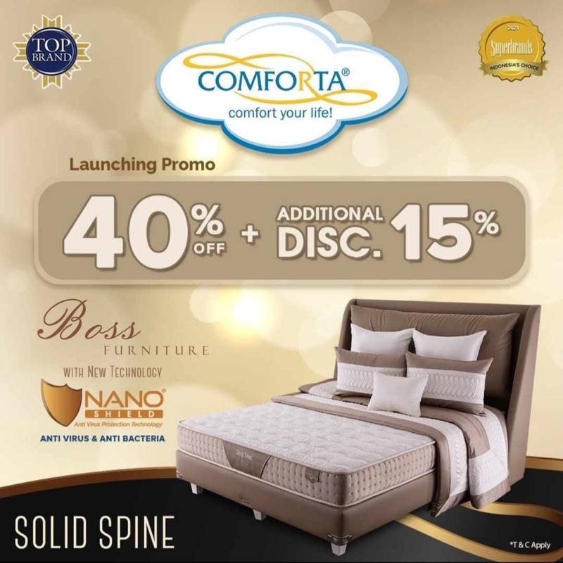 SET COMFORTA SOLID SPINE + Divan Sandaran PROMO