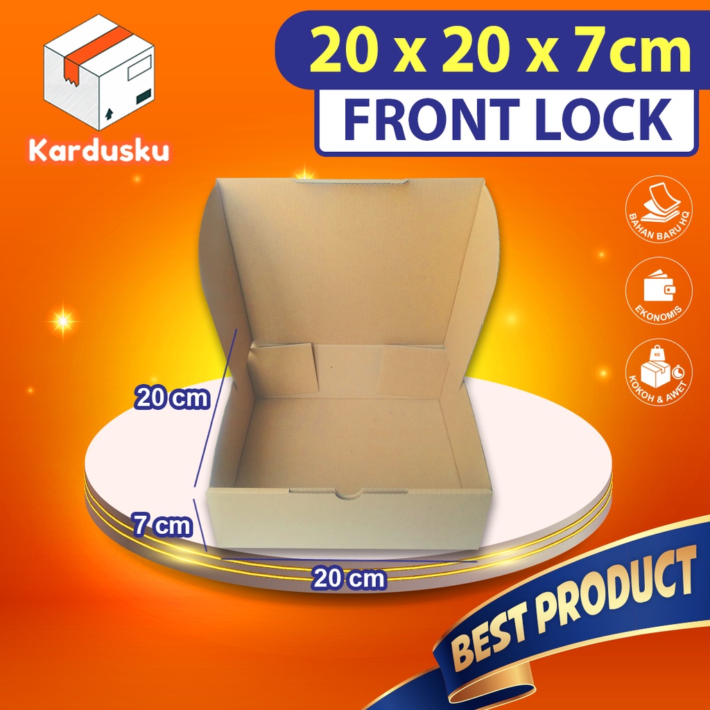 

Kardus Dus uk 20x20x7 cm (ECER) Die Cut Box Kotak Packing Aksesoris Baju Makanan Pizza Hijab Kue