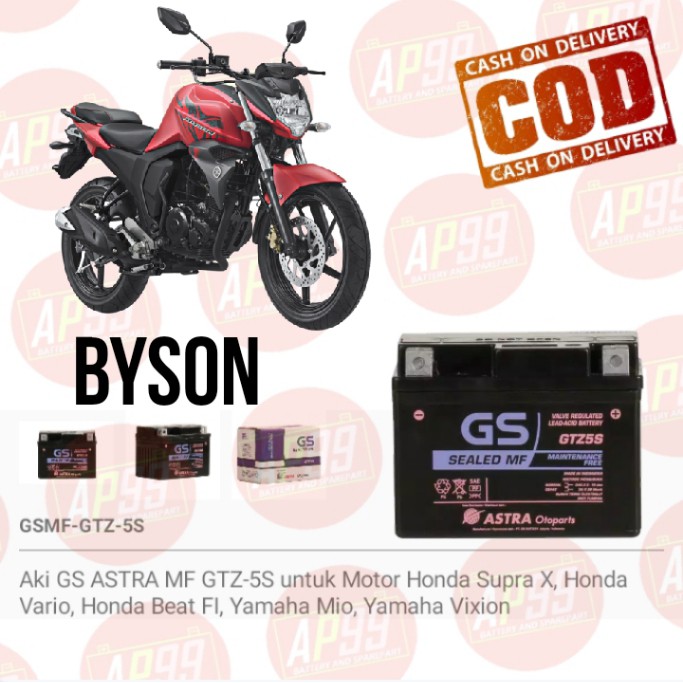 AKI MOTOR YAMAHA BYSON ACCU KERING GTZ5S MF GS ASTRA ASLI