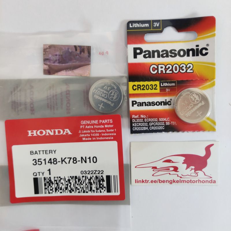 Battery Baterai Kunci Remote ADV PCX Vario 125 150 160 Scoopy Prestige Aerox Nmax GSX R150 Lexi FreeGo Satria FU New Avanza Ori AHM CR2032 35148K78N10-1