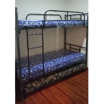 ranjang susun besi + ranjang sorong + 3 busa super tempat tidur tingkat paket 3 busa free ongkir
