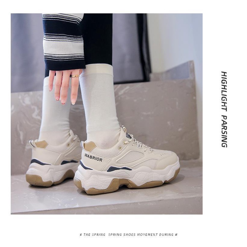 IDEALIFESHOES SEPATU SNEAKER WABRIOR PUTIH HITAM WANITA KEKINIAN SEPATU OLAHARAGA CEWEK REMAJA KOREA STYLE LALISA