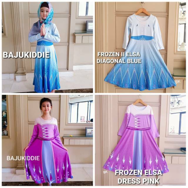 DRESS FROZEN 2 ELSA ANAK LENGAN PANJANG IMPORT / GAMIS ANAK PEREMPUAN LEBARAN BAHAN TEBAL ADEM BAGUS