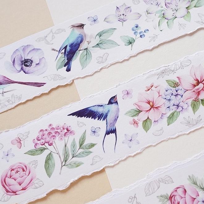 

(BISA COD) KY Studio The Bird and Flowers Washi Tape CUCI GUDANG Kode 1295