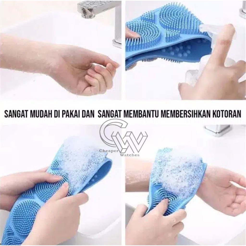 Cheaper-Sikat Punggung Silikon Scrubber Alat Mandi Sikat Gosok Pembersih Punggung Badan