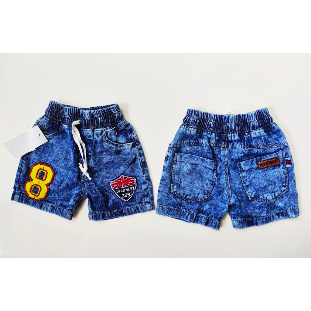 Celana Jeans Pendek Cowok Olld Nevy 6-18bln