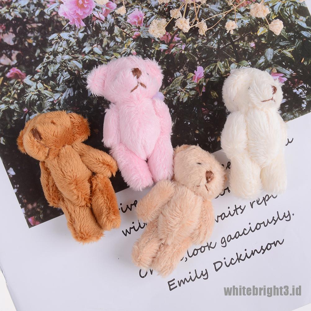 (white3) Mainan Boneka plush Beruang fluffy Mini 6cm Untuk Kotak Permen / Hadiah Anak