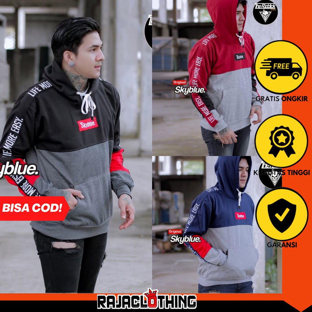 RCL - Jaket Sweater Skyblue 3D Series SKYBLUE™ Original Switer Pria | Sweater Cowok ORIGINAL RIDDICK