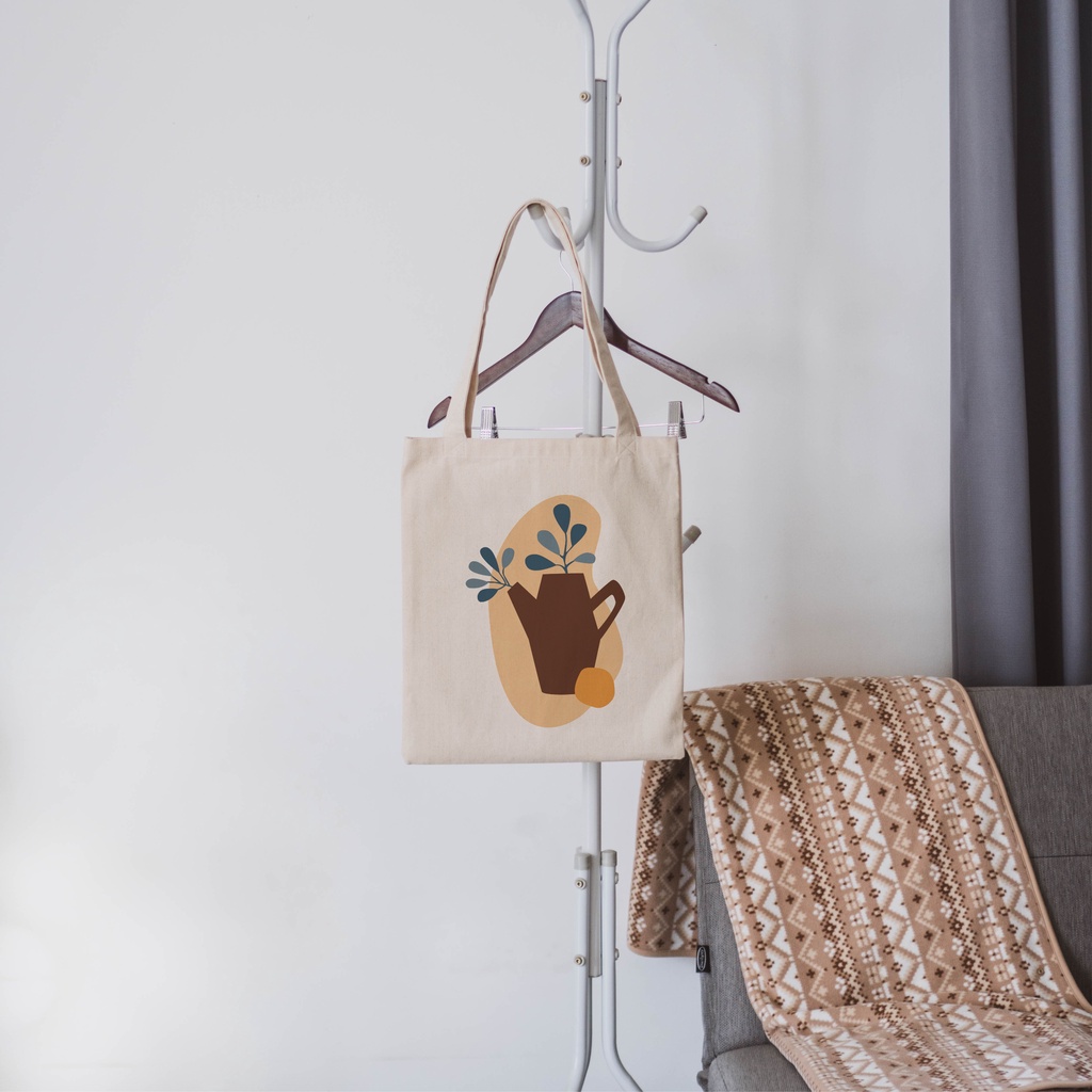 Sevine Tote Bag Kanvas Tas Fashion Totebag Wanita DTF Printing Nordic Aesthetic Series - KPA2