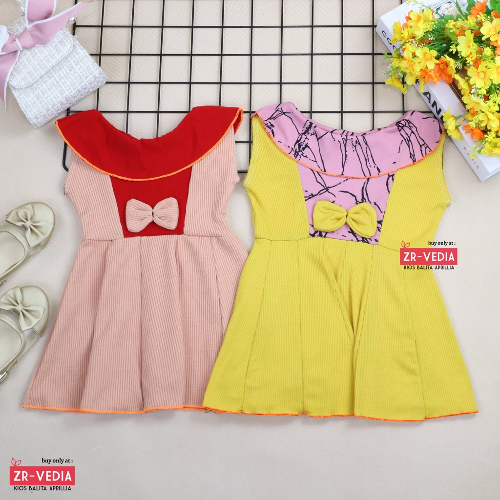 Dress Najwa uk Bayi 3-12 Bulan / Dres Import Anak Perempuan Gaun Pesta Grosir Baju Balita Cewek