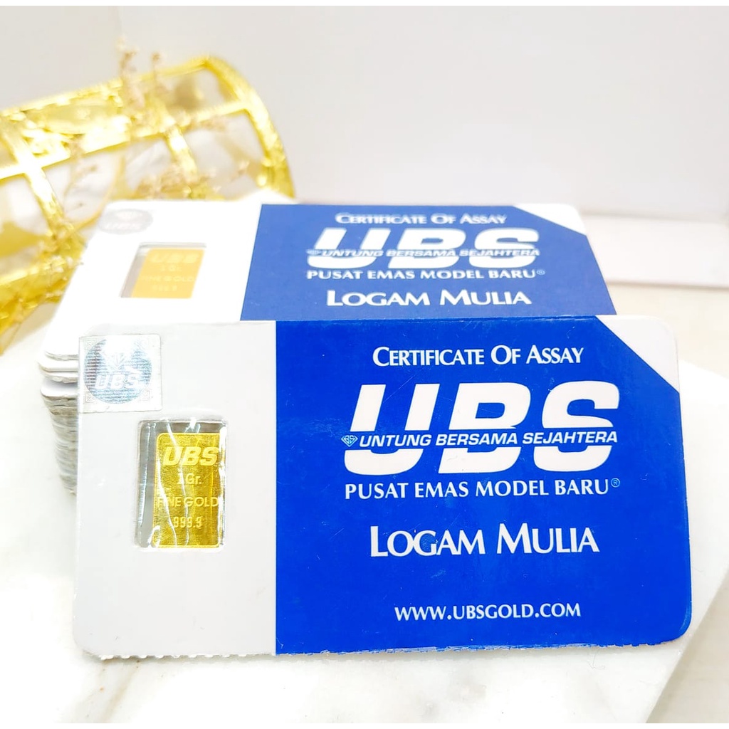 LOGAM MULIA EMAS UBS 1 GRAM SNI PRESS LM 24K-Non SNI 1 Gram