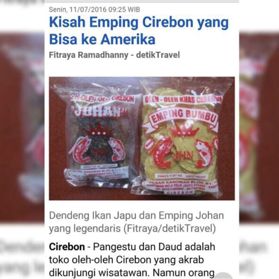 EMPING BUMBU CIREBON EMPING BUMBU MANIS PEDAS JOHAN KHAS CIREBON - Manis, 250gram