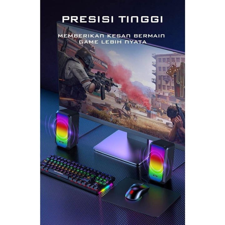 SALON SPEKER KOMPUTER Gamen GS6 Speaker Gaming Multimedia With RGB Rhythm Lights