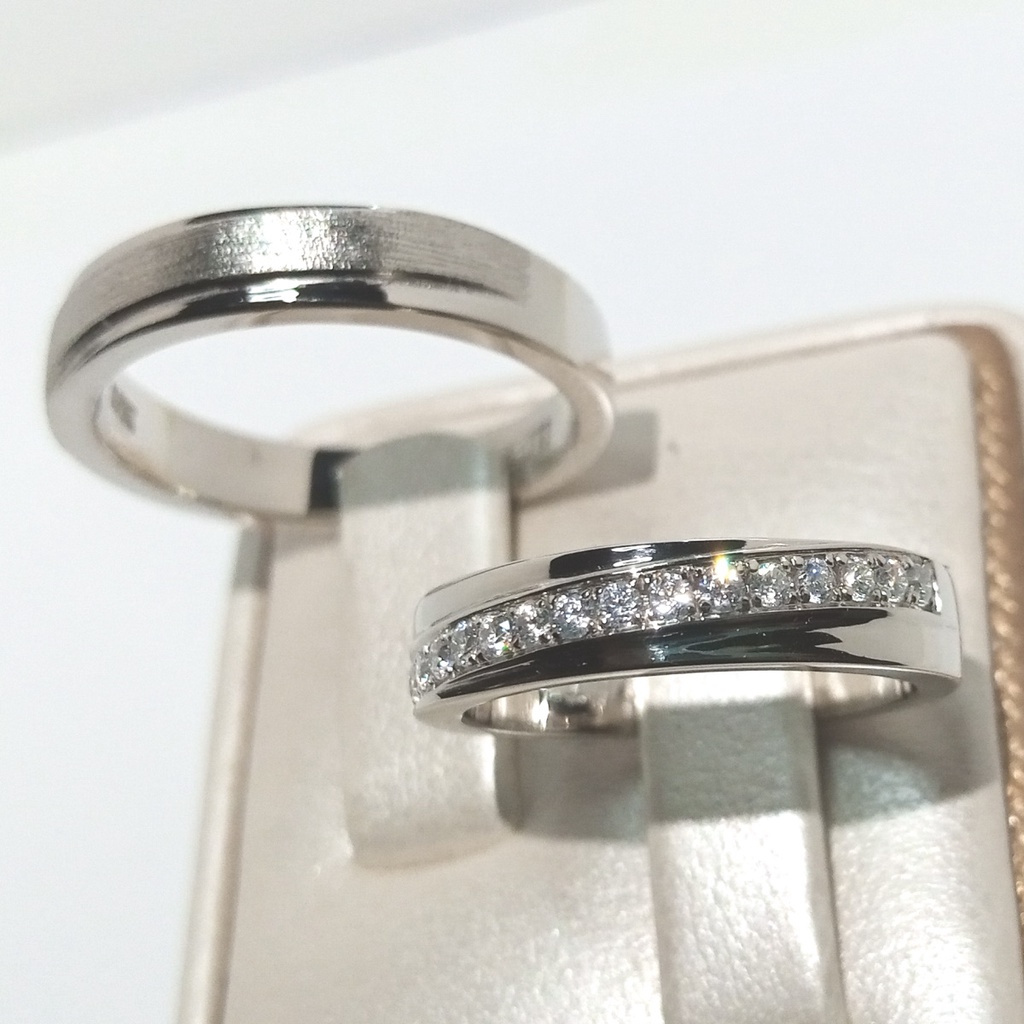 Cincin Nikah Couple Perak Asli Ukir Nama A75