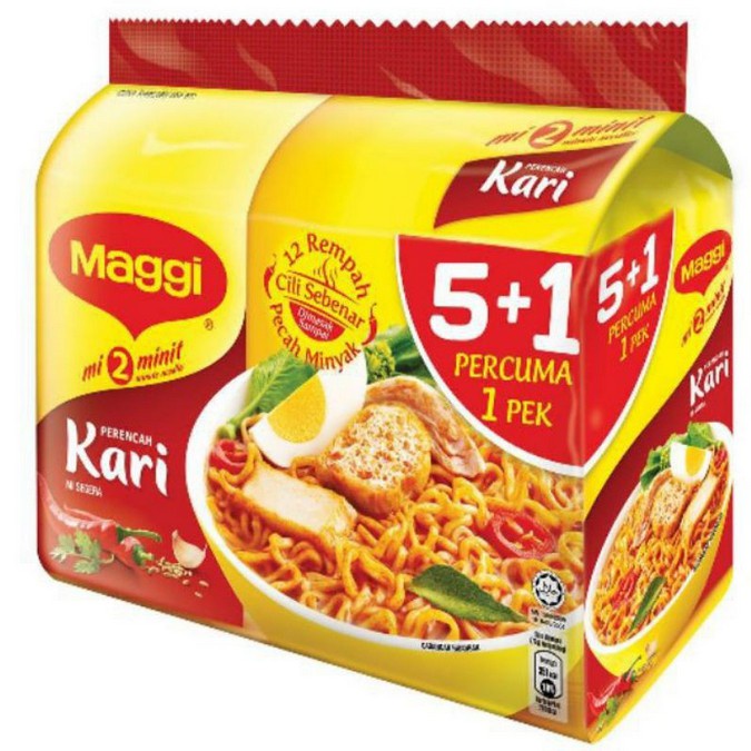 

Mie Instan Selera Malaysia Maggi Perisa Kari Masak 2 Menit isi 5 pcs x 77 gr