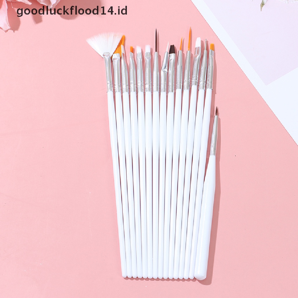 [OOID] 15Pcs Nail Pens UV Gel Design Painting Art Brush Set for Salon Manicure DIY Tool   ID