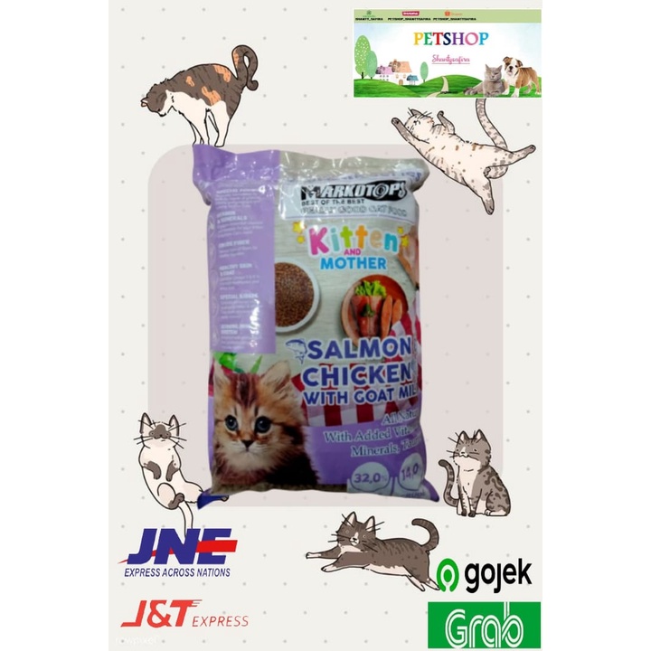 MARKOTOPS KITTEN AND MOTHER 1KG Cat Food Makanan Kucing Markotop 1 Kg Baby Murah With Milk Kering Dry Adult Induk Menyusui SALMON TUNA / SALMON CHICKEN 1 KG