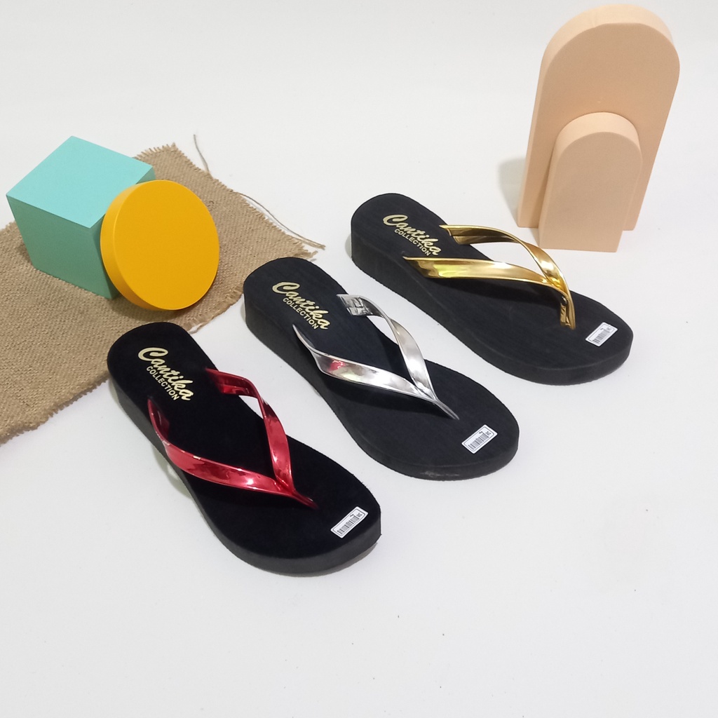 Sandal Spon Wedges Wanita 3cm Jepit ANDIN - Nesanh MANOO