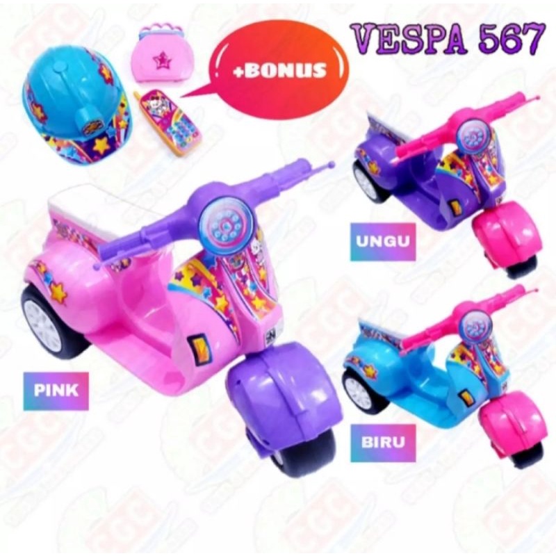 Mainan Anak Perempuan Vespa Dorong Mini Vespa Dorong SGTOYS Kitty Cat