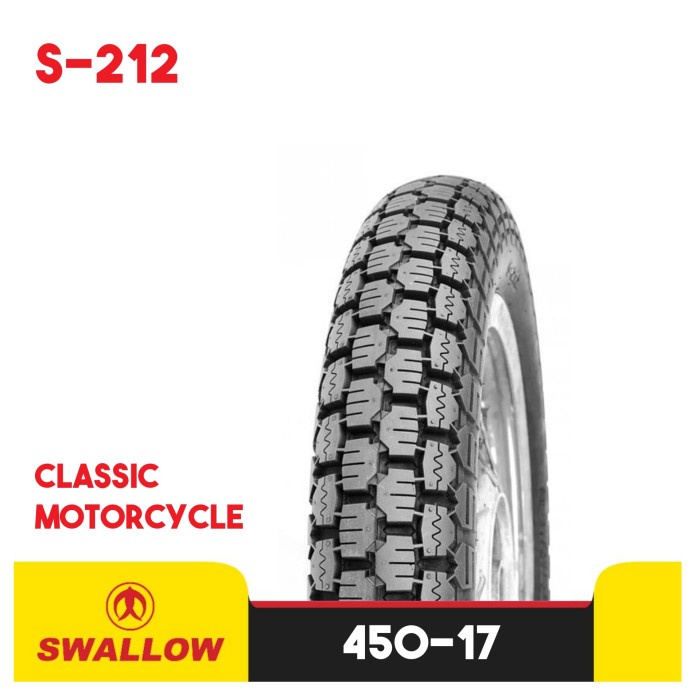 BAN LUAR MOTOR RING 17 SWALLOW S-212 TUBETYPE 4.50 JAPSTYLE