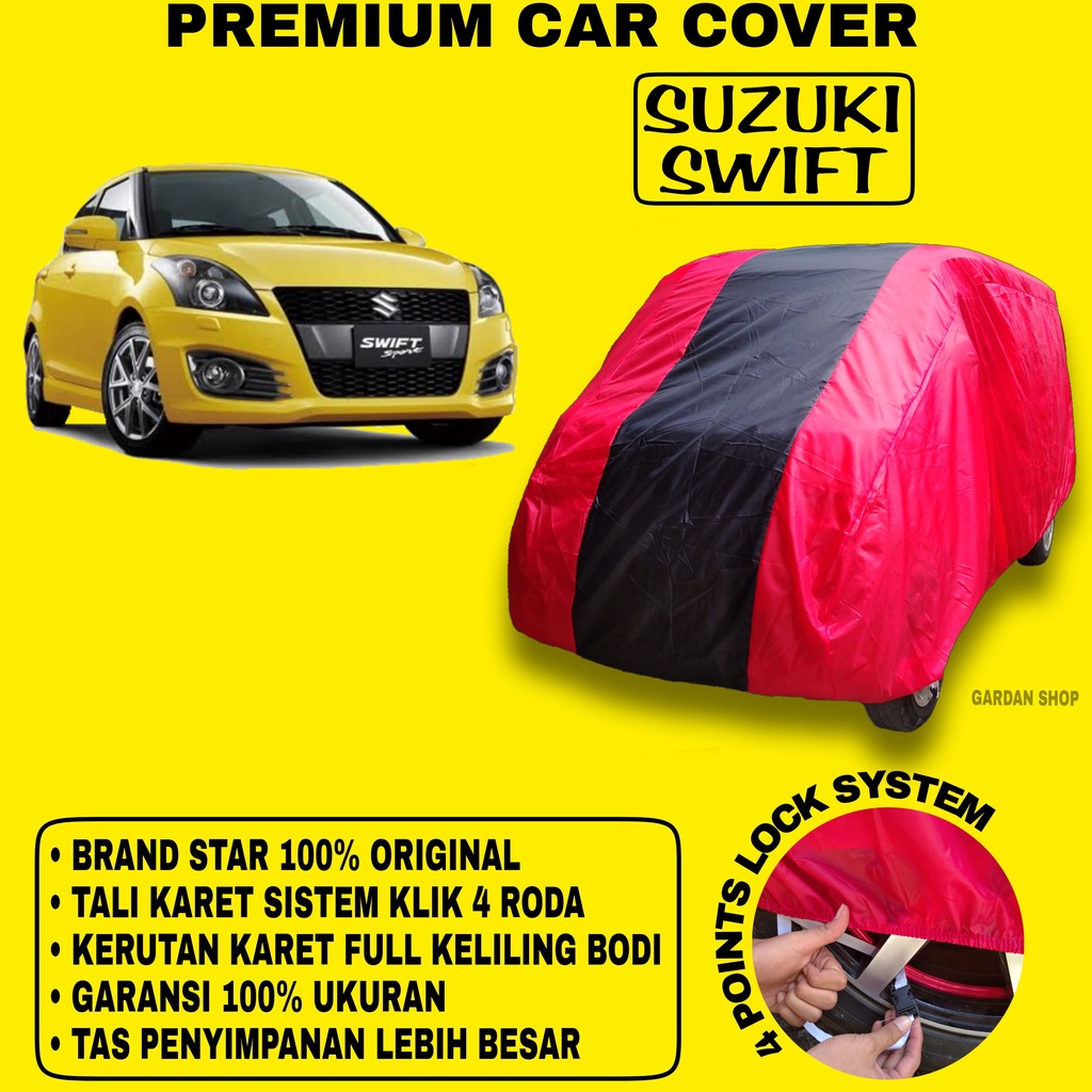 Body Cover SUZUKI SWIFT MERAH HITAM Penutup Bodi Suzuki Swift Waterproof PREMIUM