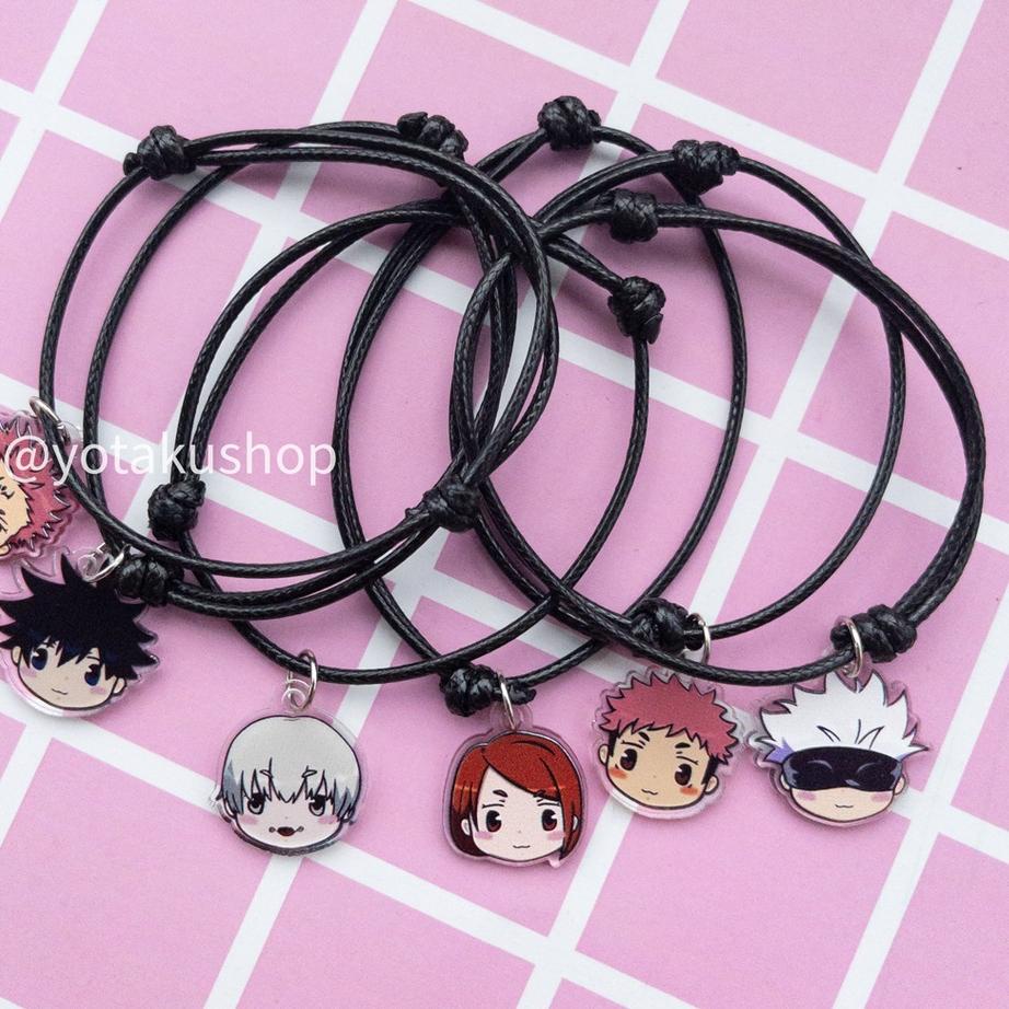 Silver Promo✨ Gelang Jujutsu Kaisen Tali Single Charm Anime Fanmerch Gojo Sukuna BC03 YOTAKUSHOP #DI