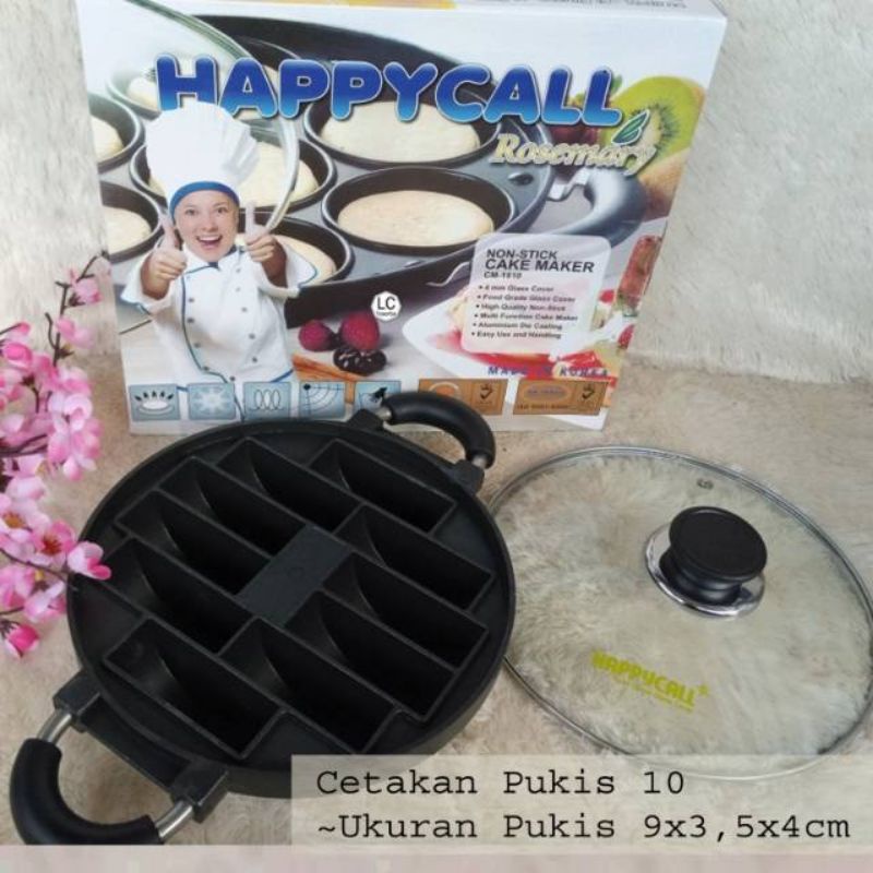 aneka cetakan kue Happy call pukis cetakan 7 datar cetakan 8 lubang cetakan kue anti lengket