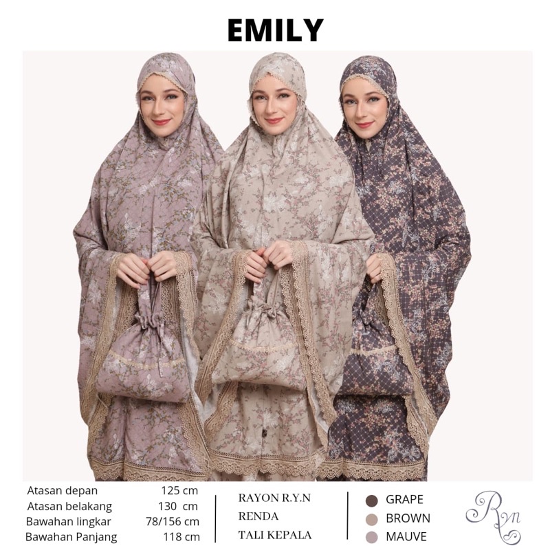 Mukena Emily Bahan Rayon Ryn/Zoe by Ryn