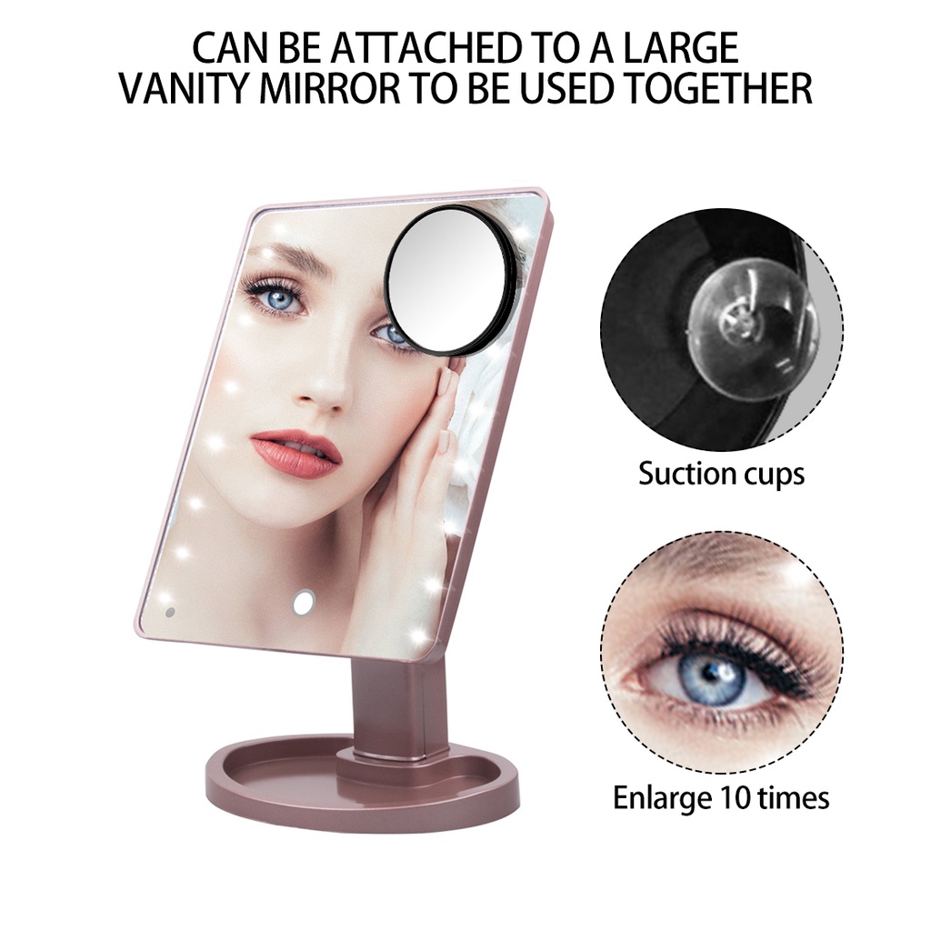 Cermin Makeup Pembesaran 10x Kaca Rias pembesar 10X cermin pembesar Make Up 10X Cermin Tempel Makeup Mirror Home Single Sided Magnifying Bathroom Space Saving Portable Mini Car Suction Cup Round Lightweight