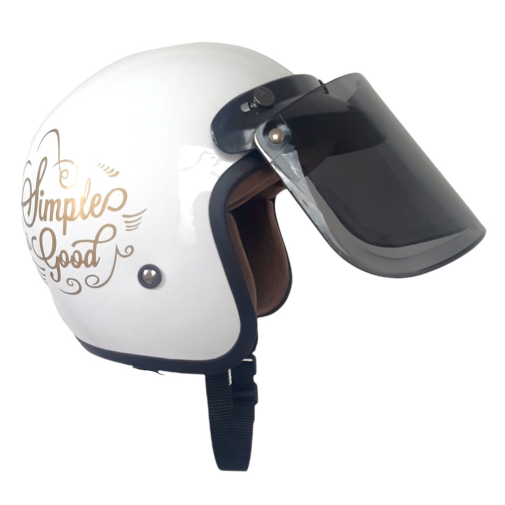 Helm Bogo Dewasa Wanita Kaca Datar SNI Full Motif