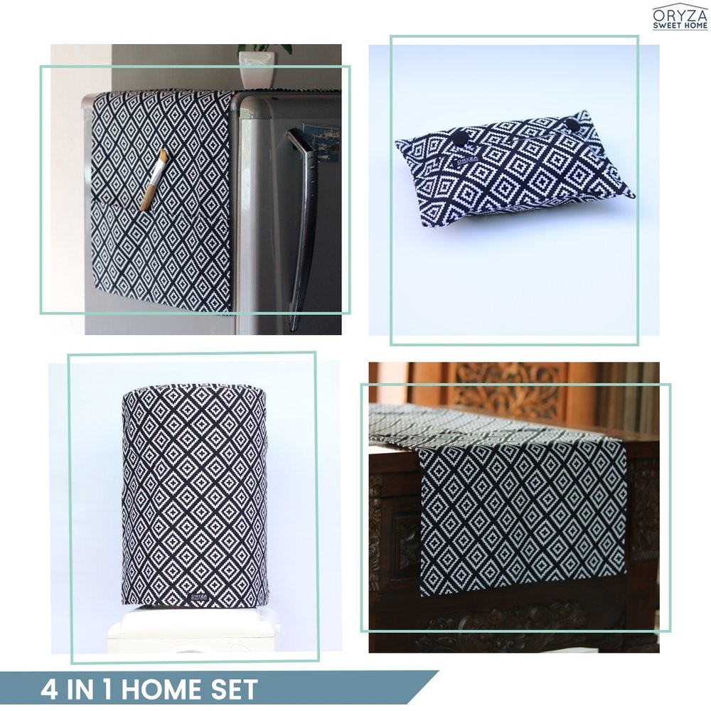 Paket Hemat Home Set 1 - Taplak Meja Tempat Tisu Tutup Kulkas Tutup Galon Best Quality