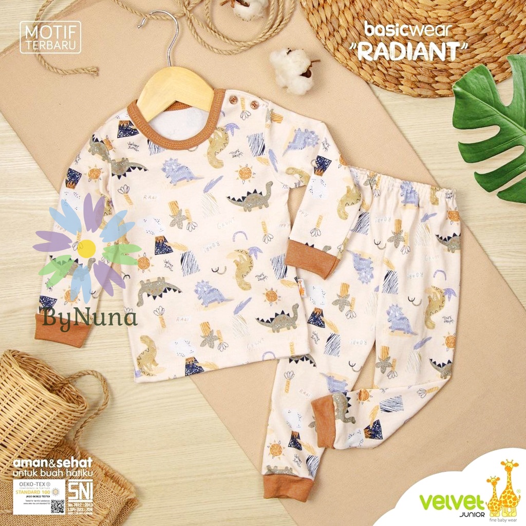 ECER SETELAN BAJU & CELANA PANJANG BASIC WEAR Velvet Junior model SERI "RADIANT"