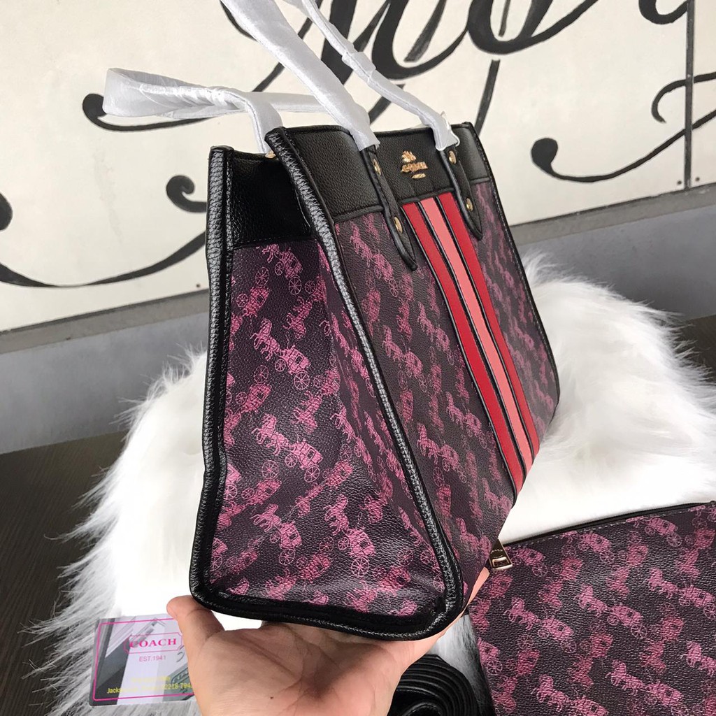 [BEST SELLER} NEW COACH FIELD TOTE HORSE READY 4 COLOUR  +MINI POUCH