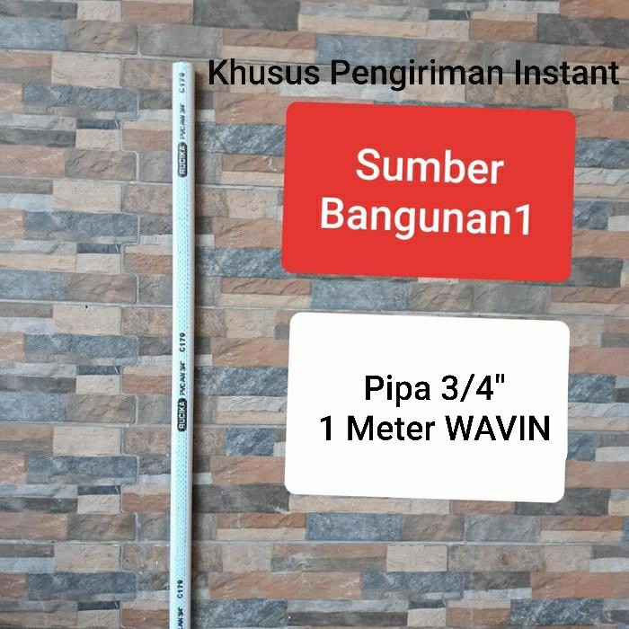 Pipa 3/4" WAVIN 1 meter pralon 3/4 inci potongan
