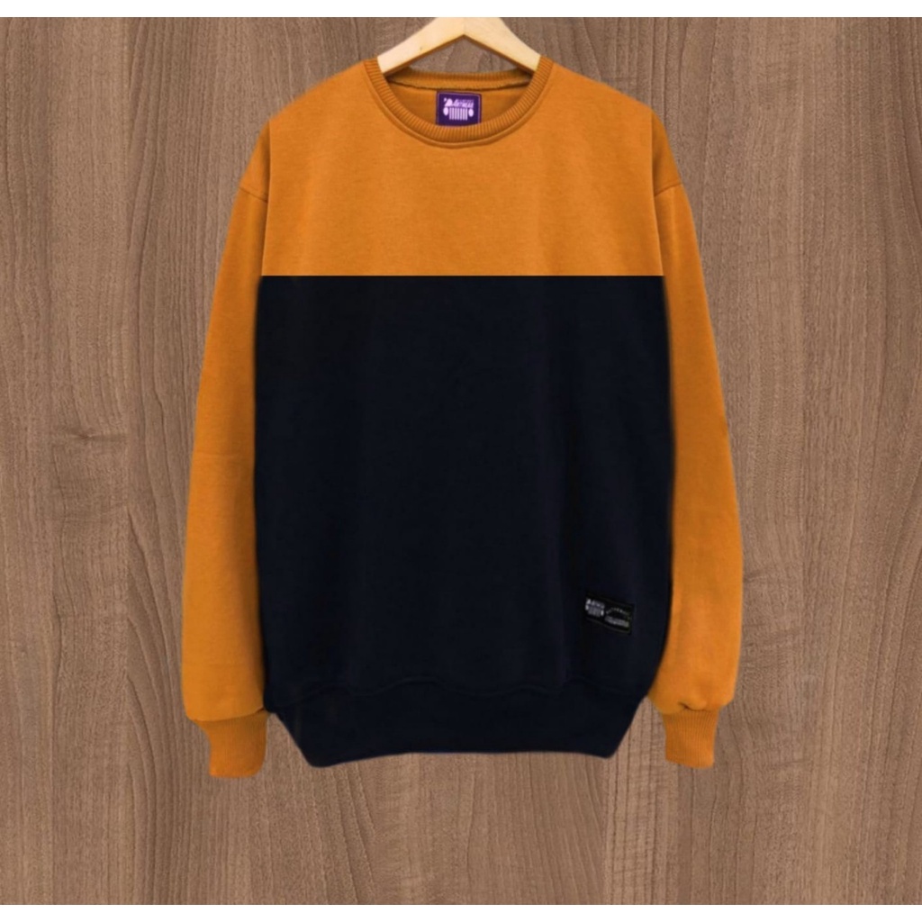 Sweater Crewneck Kombinasi Pria Wanita Switer Terlaris