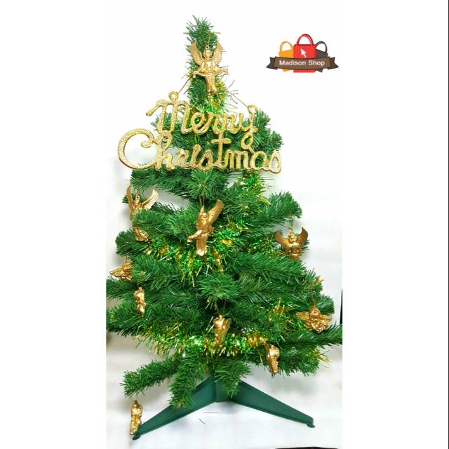 PAKET POHON NATAL HIASAN ANGEL MURAH SET MERRY CHRISTMAS POHON NATAL 60 CM DEKORASI MEJA NATAL