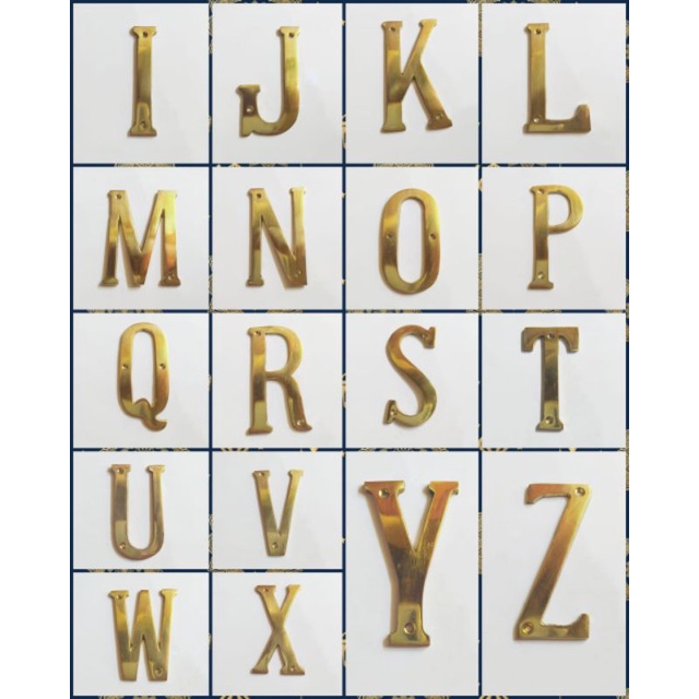 Huruf Rumah Kuningan / Nomor / Angka Plat Rumah Kantor