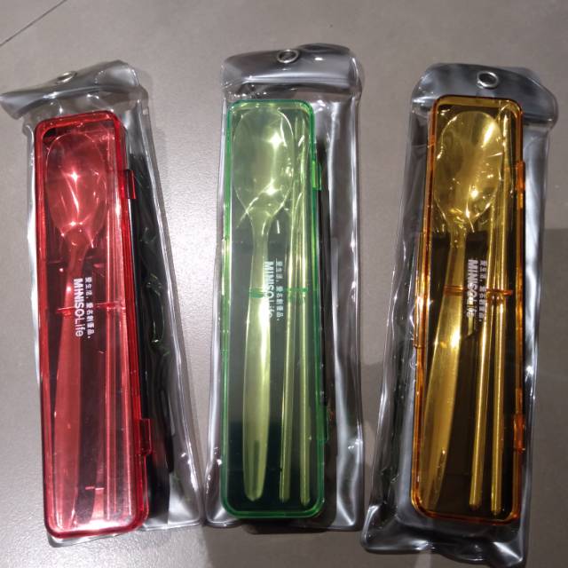 Sendok+Sumpit Miniso Ori 100%
