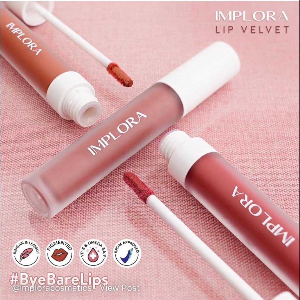 BFM018 Implora Lip Velvet / Lip Cream Matte / Lipstik / Lipvelvet BPOM / Pelembap Bibir Matte