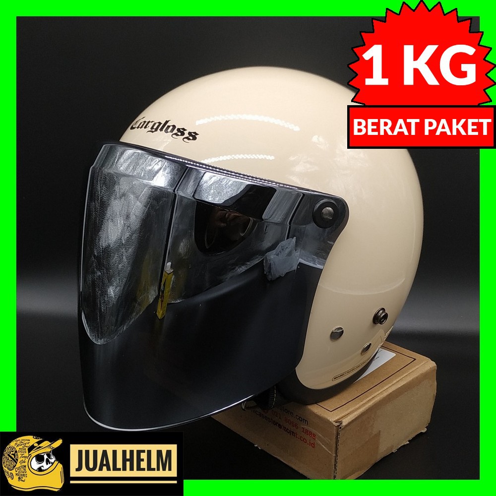 Helm Cargloss Retro Avorio Naiade - Kaca Snail Silver