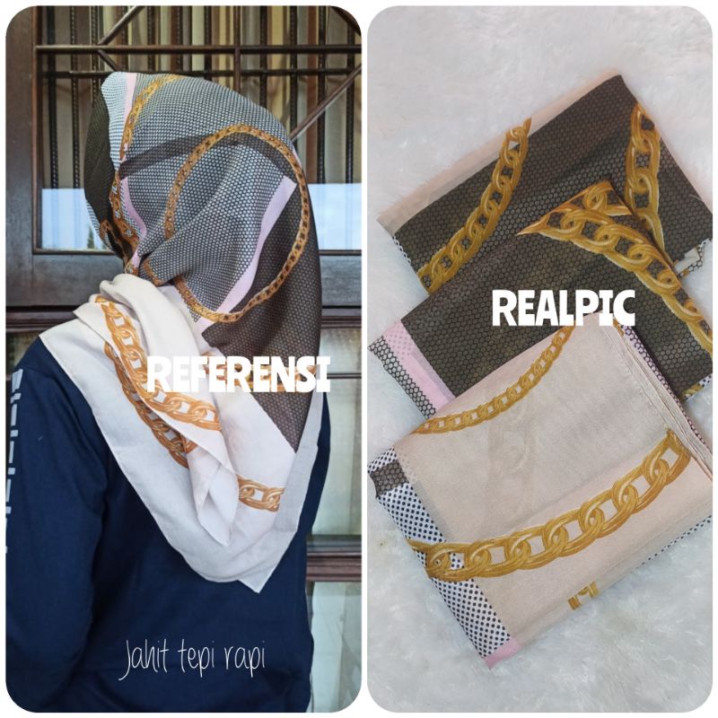 NUANSA PINK hijab segiempat denay voal motif semarang