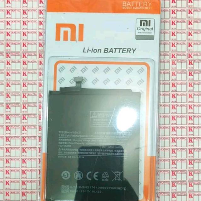 BATERAI BATRE BATTERY BATERE XIAOMI MI5X MIA1 REDMI S2 NOTE 5A BN31 ORIGINAL