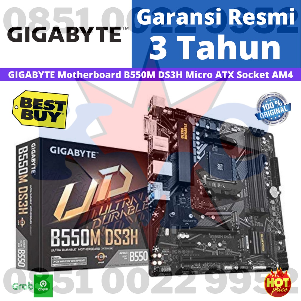 GIGABYTE MAINBOARD B550M-DS3H B550M DS3H ( Socket AMD A4 B550 DDR4 ) - GIGABYTE B550MDS3H